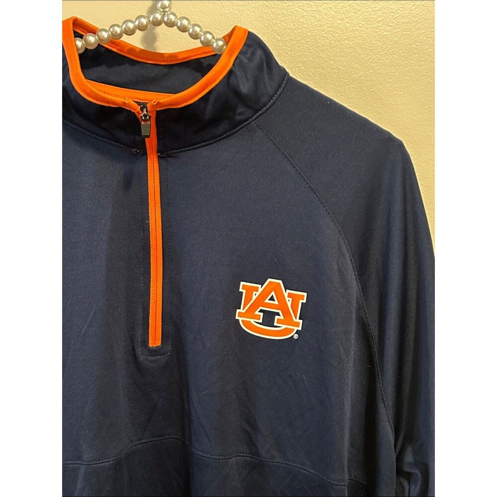 Colosseum Auburn Tigers Quarter Zip Pullover Mens XXL Navy Orange NCAA